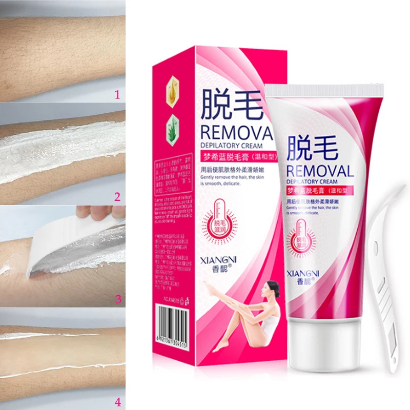 Organic Painless Depilatory Cream Legs Depilation Cream Hair Removal Armpit Women and Men Hair Removal Epilator with Wax Bean