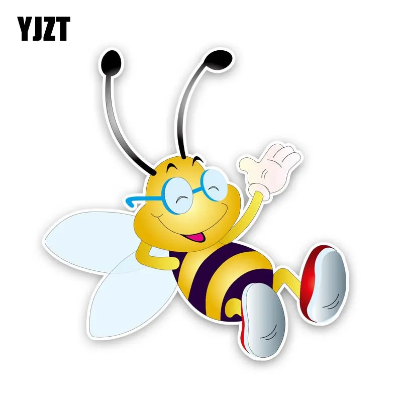 

YJZT 13.7CM*13.9CM A Comfortable Bee Decal PVC Car Sticker 12-300655