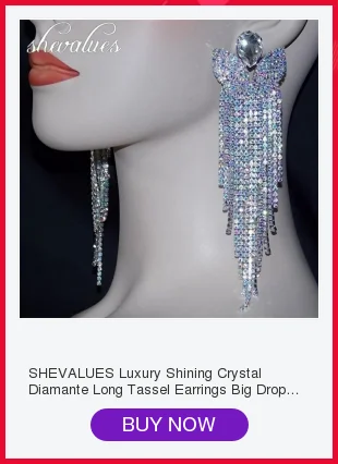 Shevalues AB Rhinestone Серьги для женщин длинные висящие серьги для женщин Элегантные Серьги Pendientes ювелирные изделия для банкета Вечерние