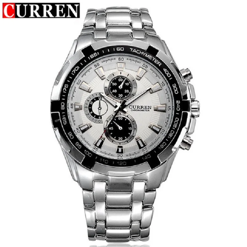 Prix CURREN Top Marque En Acier Inoxydable Hommes Montre Bracelet Étanche Mode Garçons Montres De Luxe Quartz Sport Montre Relogio Masculino 8023