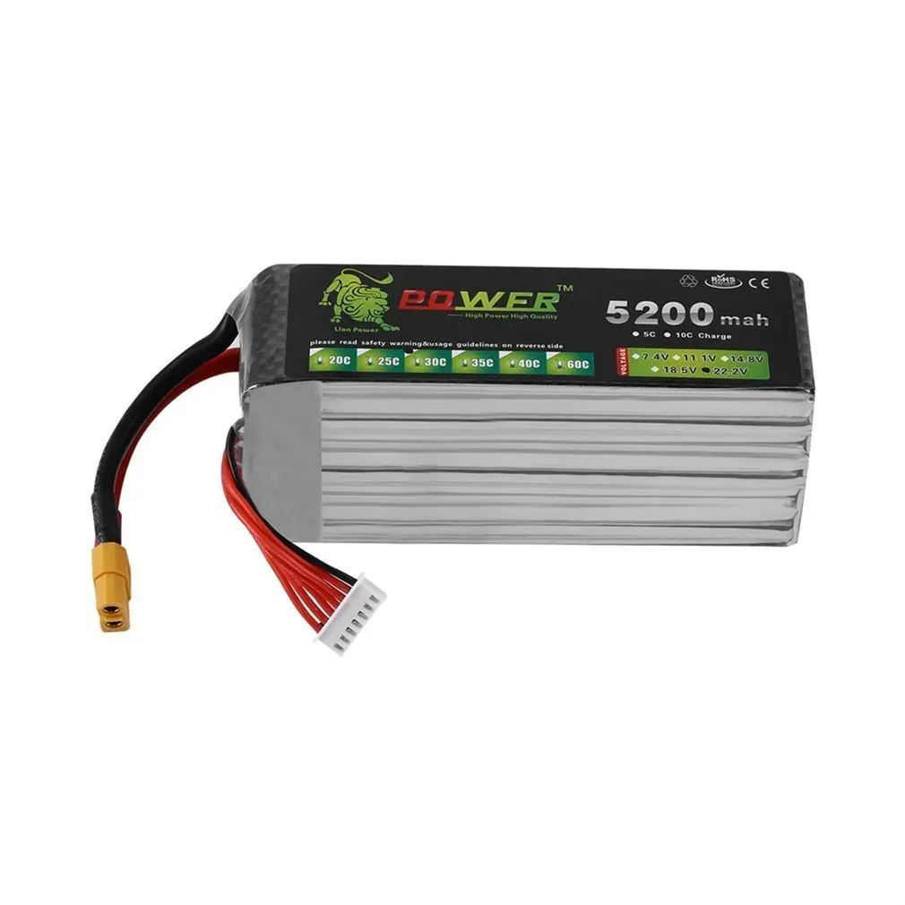 

22.2V 6S 5200mah 30C Lipo Battery Power For Trex RC Heli quadcopter