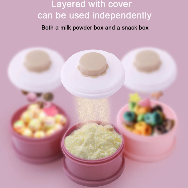 3 layer Cartoon Baby Milk Powder Boxes Portable Baby Formula Milk Storage Box Food Container Storage Feeding Box for Baby kids