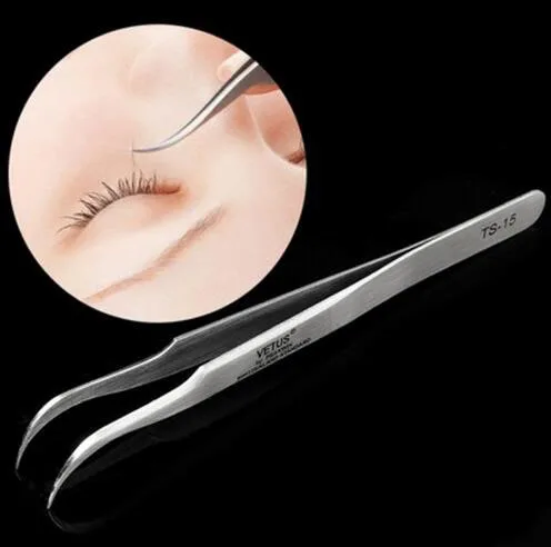 

2Pcs Professional Permanent Makeup Eyelash Tweezers Stainless Steel Antistatic eyes tweezers for false eyelashes extension