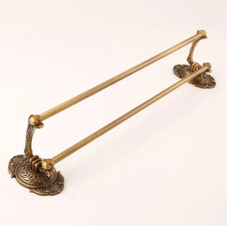 antique bronze Green bronze copper factory direct double towel bar