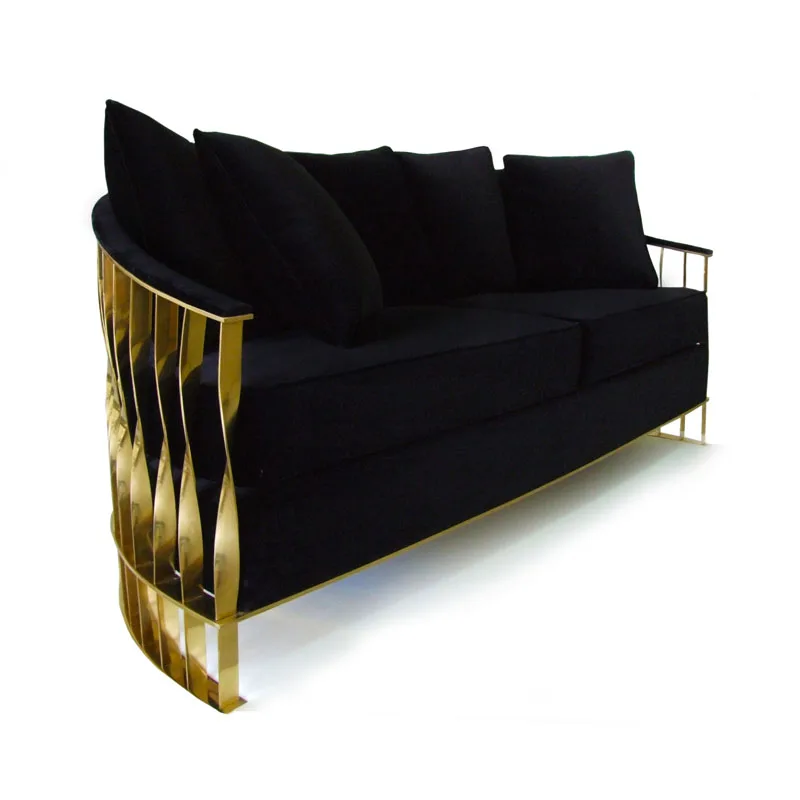 

Twisted high-gloss metal unusual upholstery sofa set