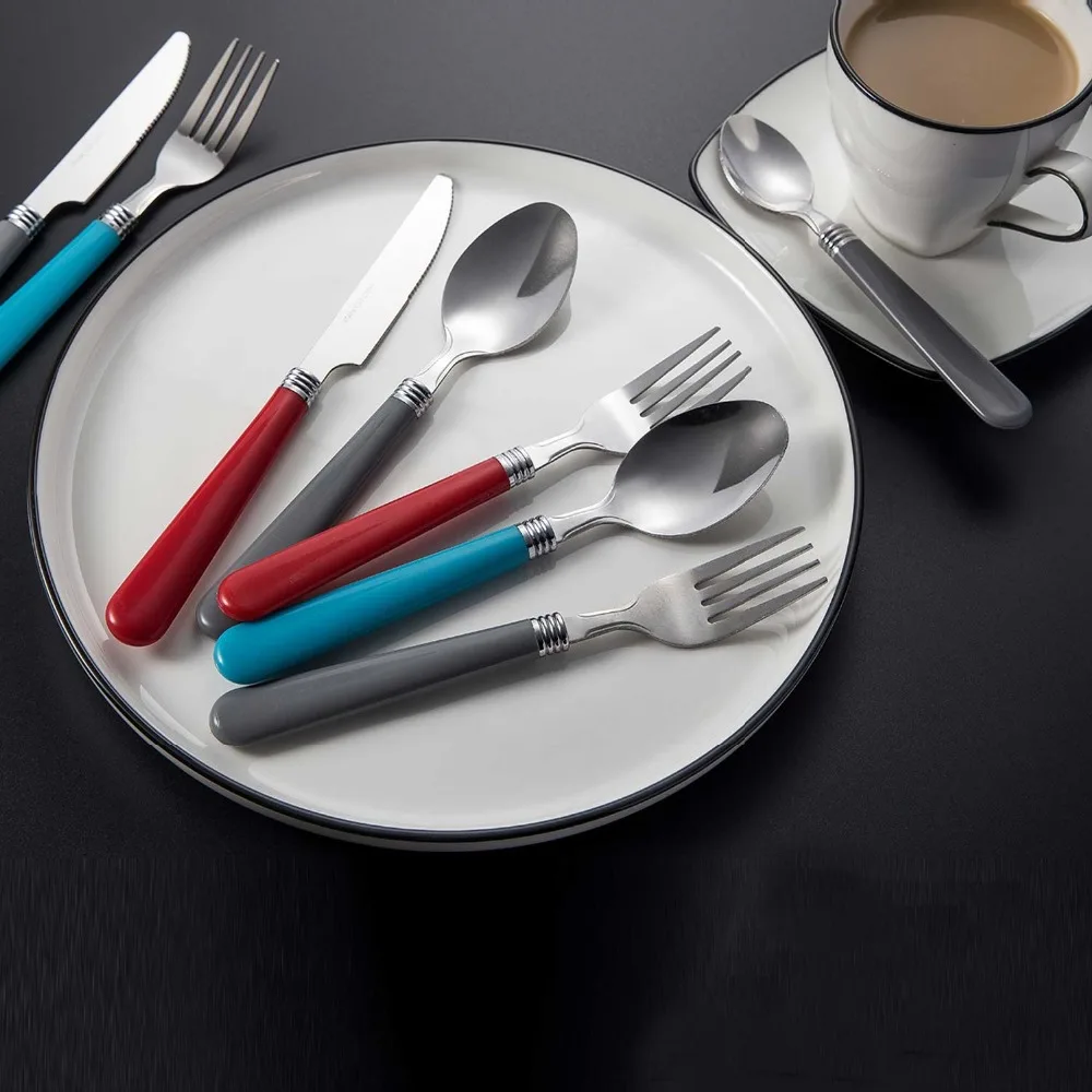 

48PC/Set Stainless Steel Forks Knives Meal Dessert Fruit Tea Dinner Fork Steak Knife Dinnerware Cutlery Set Tabware