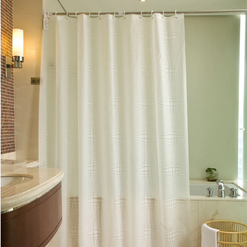 Simple Transparent Shower Curtain Peva Endless Apple Striped
