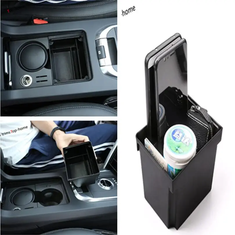 

Yimaautotrims Central Multifunction Storage Container Box Cover Fit For Land Rover Discovery Sport 2015 - 2018 Black Interior