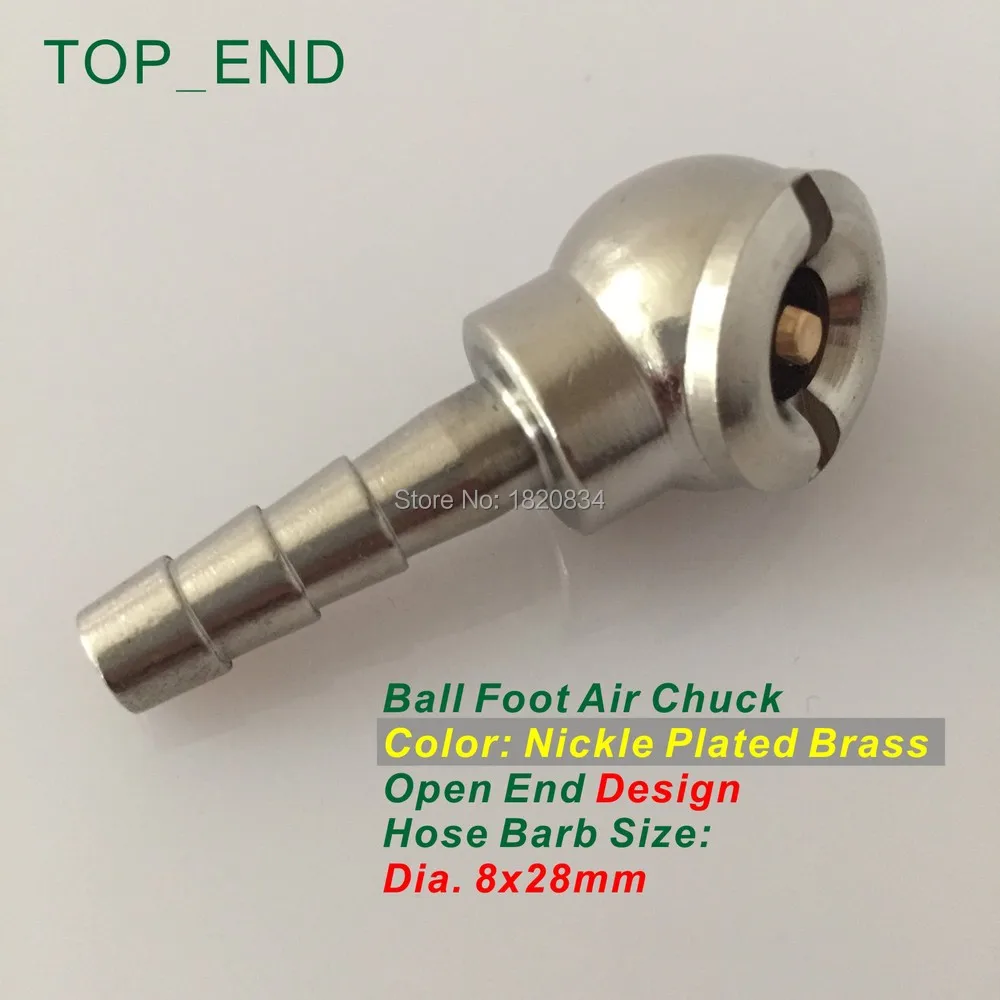 8x28 мм шлангов, шариковый ножной пневматический патрон, открытый(поток через), никелированные латунные, шины/шины надувного калибра фитинг, инструменты для ремонта шин