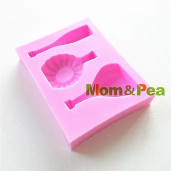 

Mom&Pea 0896 Free Shipping Wine Bottle Shaped Silicone Mold Cake Decoration Fondant Cake 3D Mold Food Grade