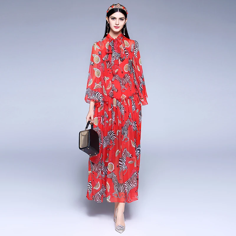 animal print red dress