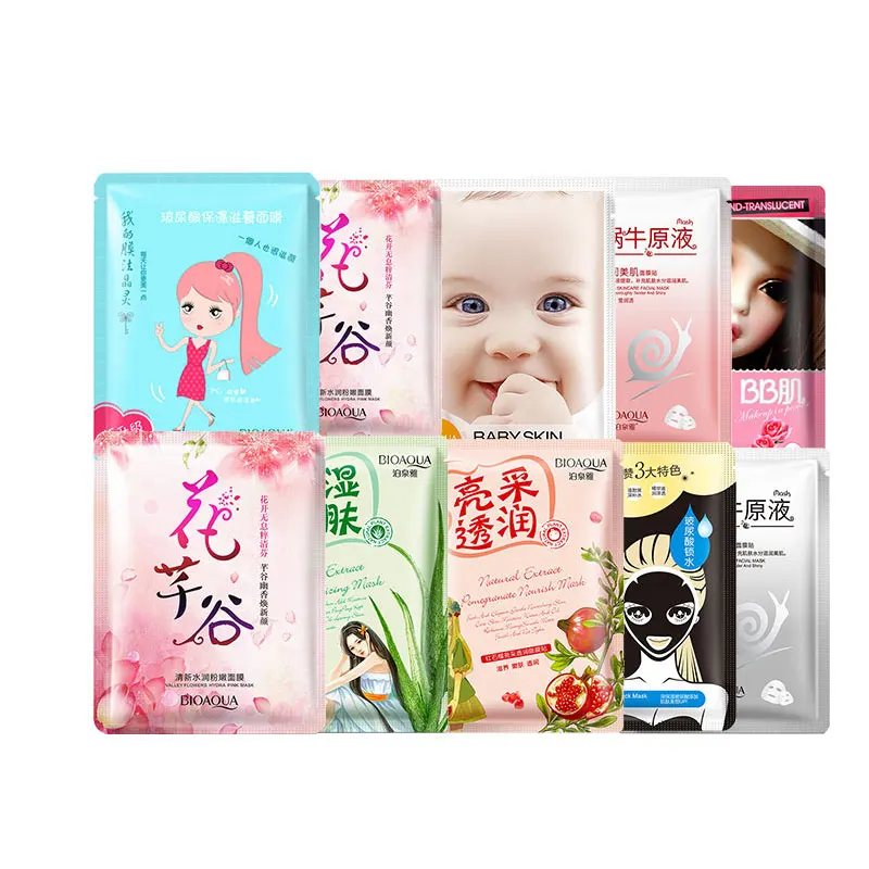 

BIOAOUA 30 Pieces Special Price Facial Mask Lot Hyaluronic Acid Oil Control Acne Treatment Beauty Face Mask Skin Care