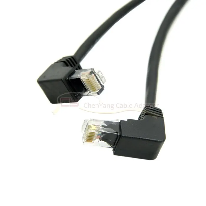 Para baixo Duplo 90 para a Direita Em Angulo bend 8P8C FTP STP UTP Cat 5e Lan Ethernet Rede патч корд Cabo Macho 2 m|patch cord|lan