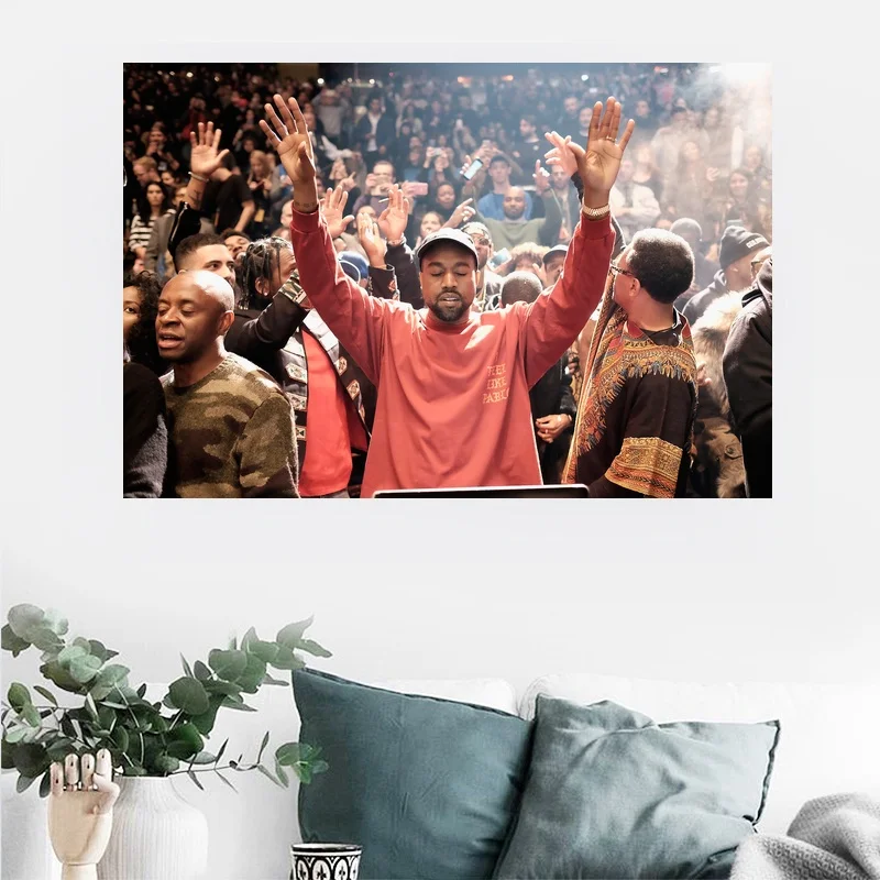 Kanye West The Life Of бло рэп хип хоп Супер звезда холст Художественная печать настенные