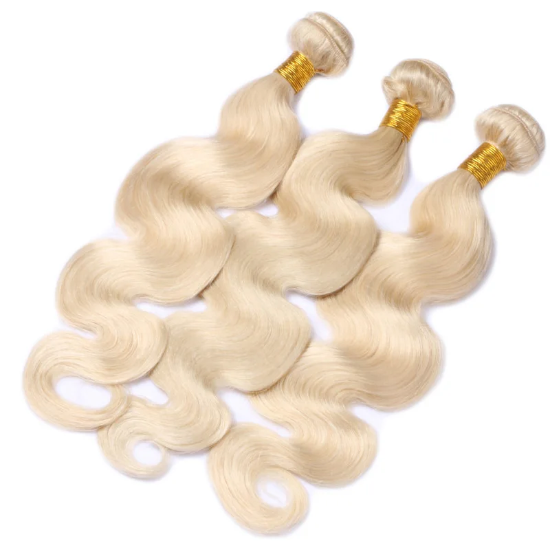 

3pcs/lot 613 Blonde Virgin Hair Body Wave Human Hair Weave Cheap Blonde Brazilian Hair Weave Bundles