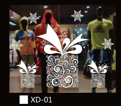 Популярная Рождественская виниловая наклейка на окна чистый белый Снеговик Съемная домашняя стеклянная витрина для магазина окно торгового центра - Цвет: XD 1