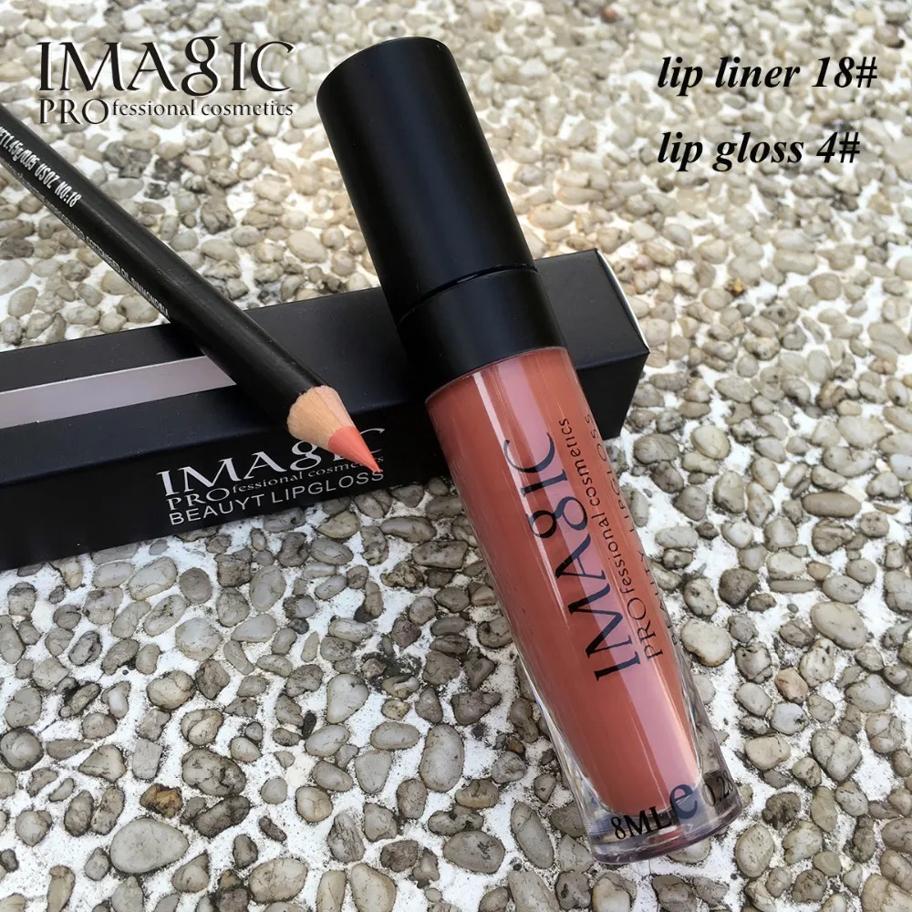 9Colors IMAGIC Lip Gloss Waterproof Matte Liquid Lipstick Strawberry Long Lasting Lip Kit as pencil for lips Makeup