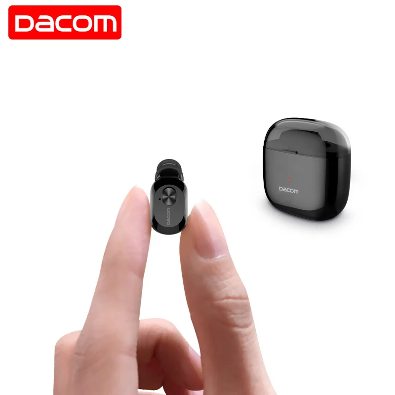 DACOM TWS K6P настоящие наушники, мини ушные вкладыши, беспроводные Bluetooth наушники, гарнитура с микрофоном для телефона - Цвет: Black retail box