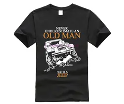 2018 Модные Бесплатная доставка мужские никогда не недооценивать старика с джип T футболка