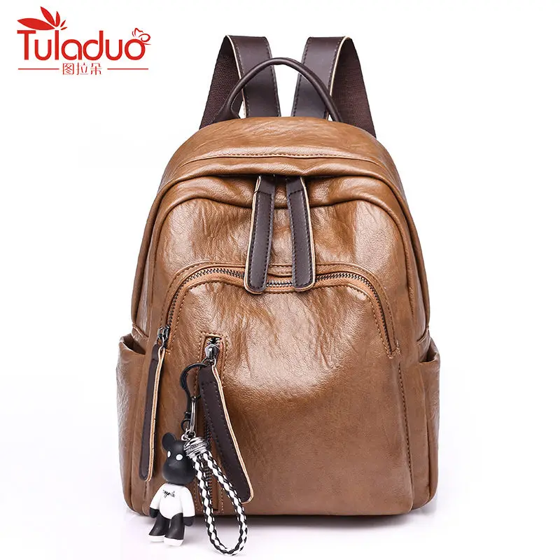 

famous Brand Backpacks For Teenage Girls Schoolbag High Quality Pu Leather Backpack Women Casual Daypack Cute Bear Bag Mochila