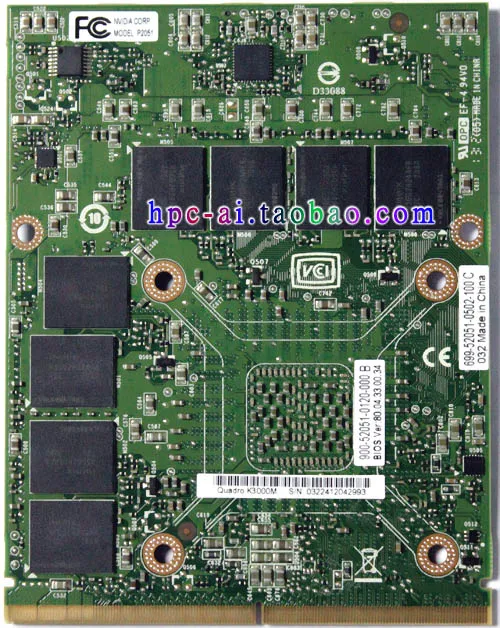 original Quadro K3000M C3G85AA A7G21AV 735689 700105 -001 Graphics Card