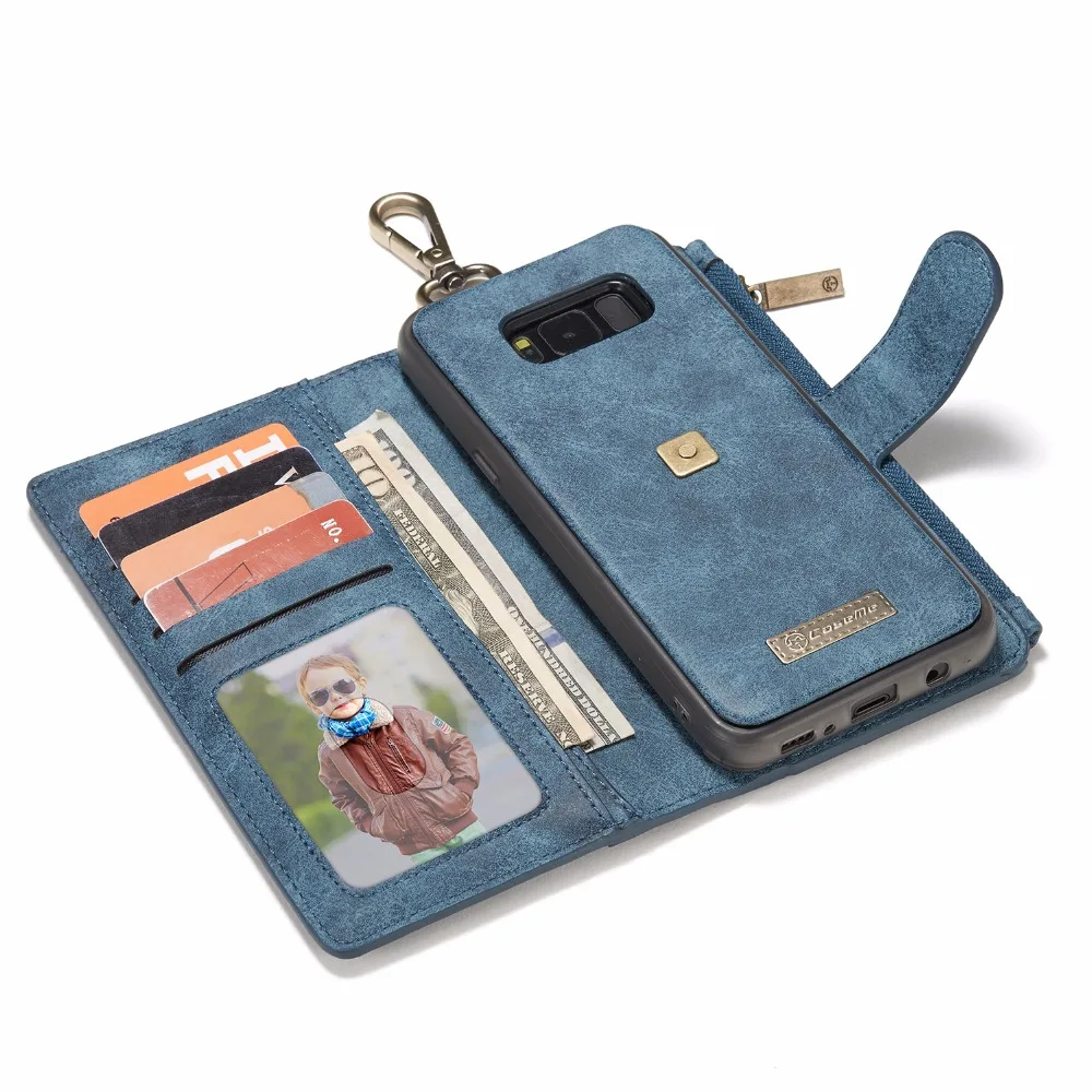 

Second Layer Genuine Leather Case for Samsung Galaxy S8 /S8 Plus Multi Functional 2 in 1 Leather Stand Wallet Cover Phone Case