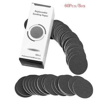 

60 pcs Foot File Replacement Sandpaper Discs Pads For Electric Foot File Callus Remover Pedicure Tool