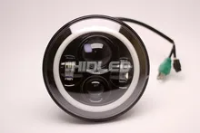 All New 7″ All Black LED Projector Headlight With Angle Eyes And Install Bracket For Motorcycle