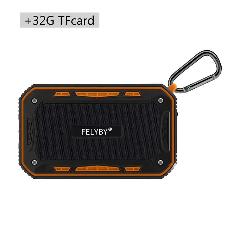 FELYBY S618 портативный Bluetooth Беспроводной акустическая мини-водонепроницаемый IP67 открытый стерео динамика сабвуфер для телефона компьютер TF AUX - Цвет: Orange and 32TF