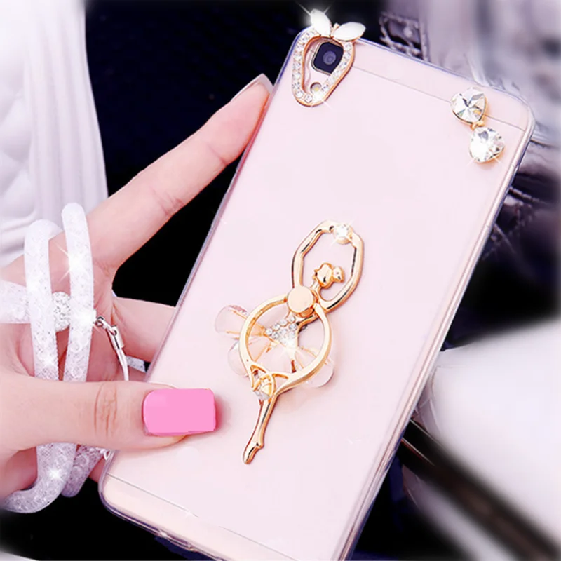 

Dancer Ballet Girl Rhinestone Finger Ring Smart Phone Stand Holder Mobile Phone Holder Stand For iPhone Huawei All Smart Phone
