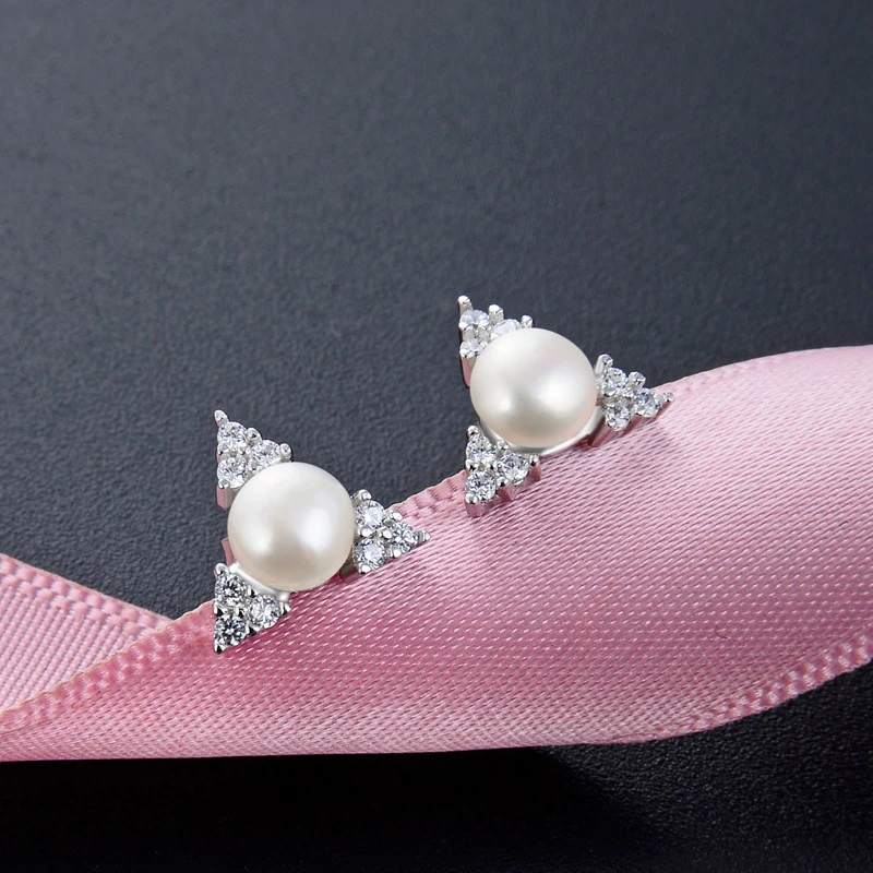 

Hongye Female Earrings Sterling Silver 925 Fashion Jewelry Designer Natural Pearl Stud Earring Opal Brincos Women Real Silver