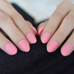 Глубокие розовые матовые накладные ногти Корея Короткие акриловые ногти Матовый Стиль ногти салон professional товары TS