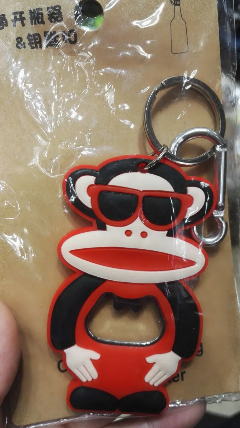 Beer Bottle Opener Decoration with Quality PVC Animal Cartoon Monkey Sunglass Eco-friendly 2 Patterns Key Chain | Дом и сад