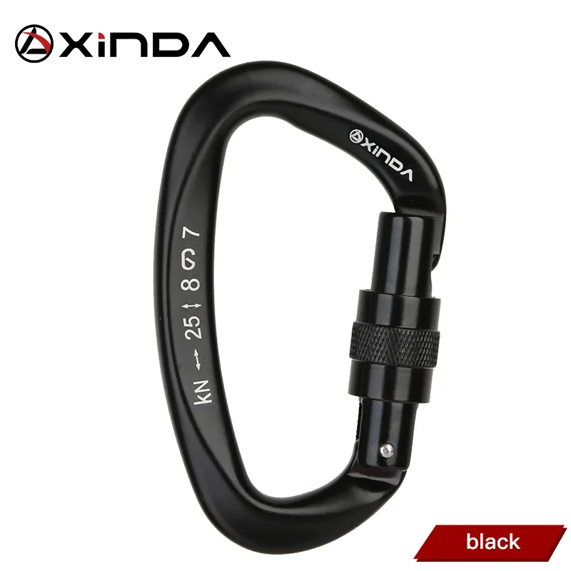 Climbing carabiner 25kN D-Shape Carabiner Climbing Security Safety Buckle Screw Gates