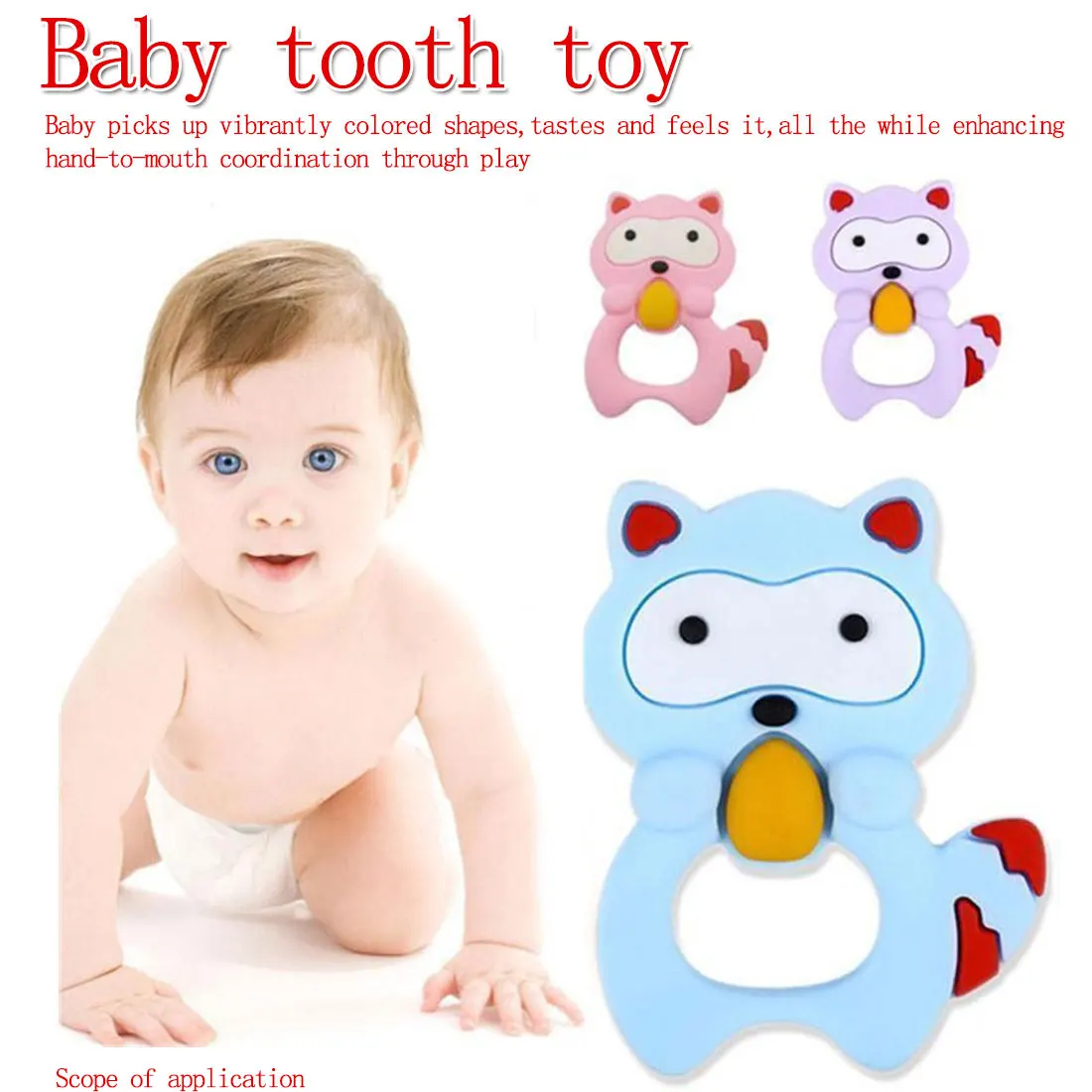 

Cartoon Baby Silicone Teethers Koala Owl Elephant Baby Ring Teether Silicone Chew Charms Baby Teething Gift Toddler