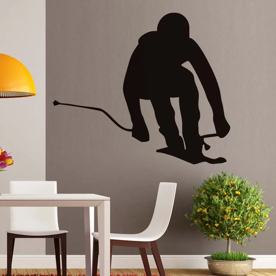 DCTOP Skiing Ski Wall Stickers Homr Decor Removable Vinyl Kids Birthday Gift Art Decals Skier Waterproof Living Room Decal | Дом и сад