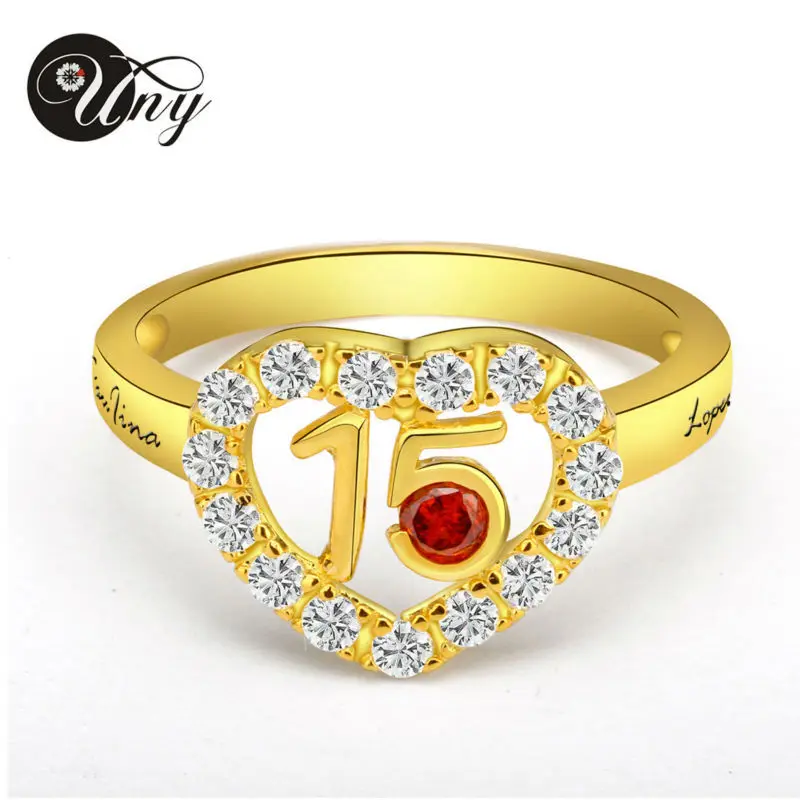 UNY Ring 925 Silver Personalized Crystal Wedding Anniversary Gifts