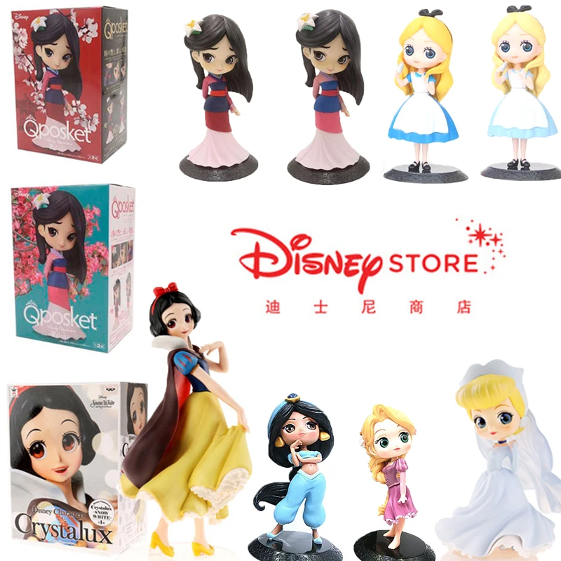 

Disney figura Original Q posket Princess figurine Bandai figure anime movie Disney toy doll PVC action figure kids gift with box