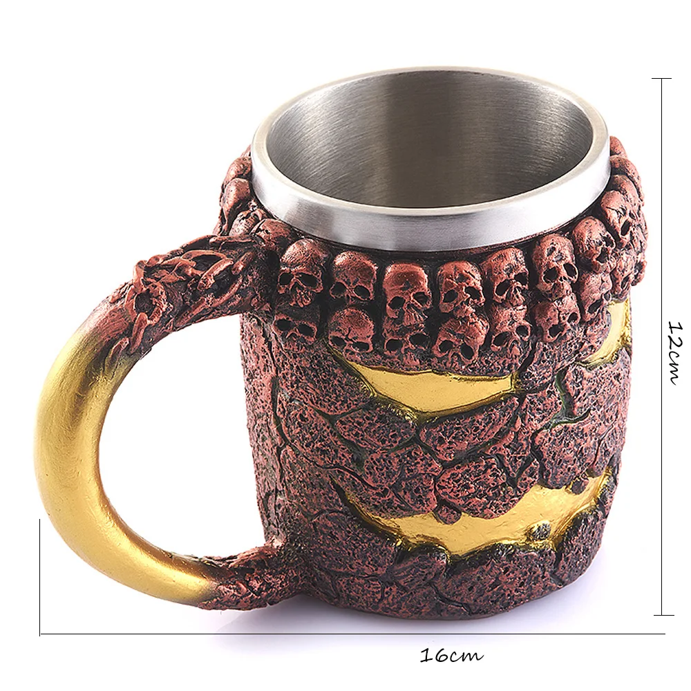 Персонализированные с двойными стенками из нержавеющей стали 3D кружки кофе чай бутылка кружка рыцарь Кружка ДРАКОН Питьевая чашка Kup молоко