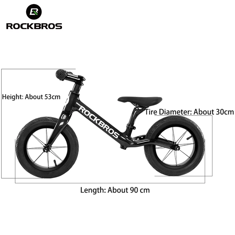 ROCKBROS Cycling Bike Bicycle Carbon Fiber Slide Bike Child Balance Bike Light Corrosion Resistant Bike For 2-6 Years Old Child