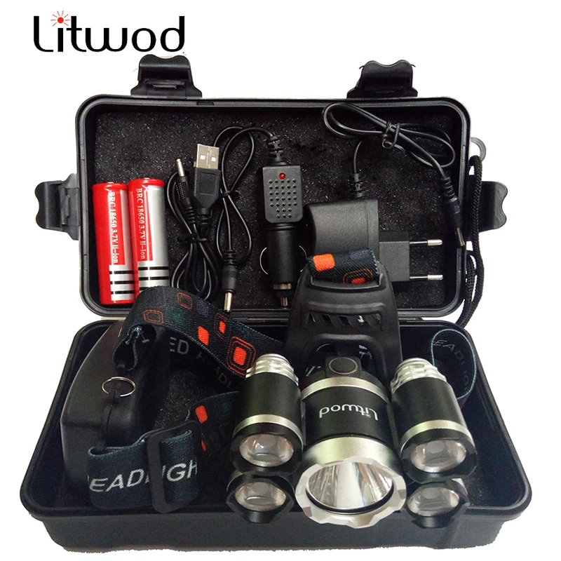 Litwod Z35 Headlight 15000 Lm headlamp CREE XML T6 LED Head Lamp Flashlight Torch head light with 18650 battery 4 mode Lanterna