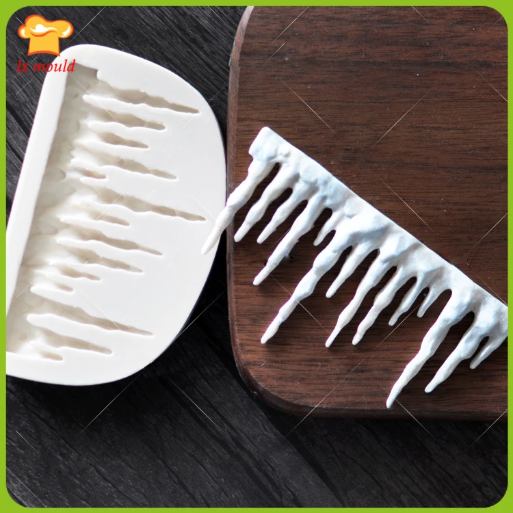 

Fondant Silicone simulation bark clay mold / mold icicle bounded fondant chocolate mousse decorated mold around the edges
