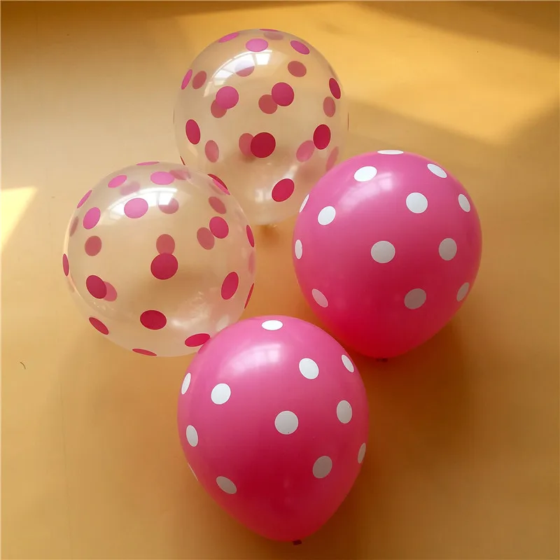 NASTASIA/30 шт./лот, розовые воздушные шары, прозрачный латексный шар в горошек, для детей, для дня рождения, для украшения, для маленьких принцесс