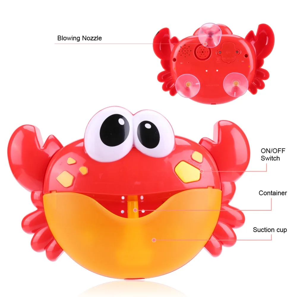 Funny Music Crab Bubble Blower Machine Electric Automatic Crab Bubble Maker Kids Bath Outdoor Toys Bathroom Toys Christmas Gifts