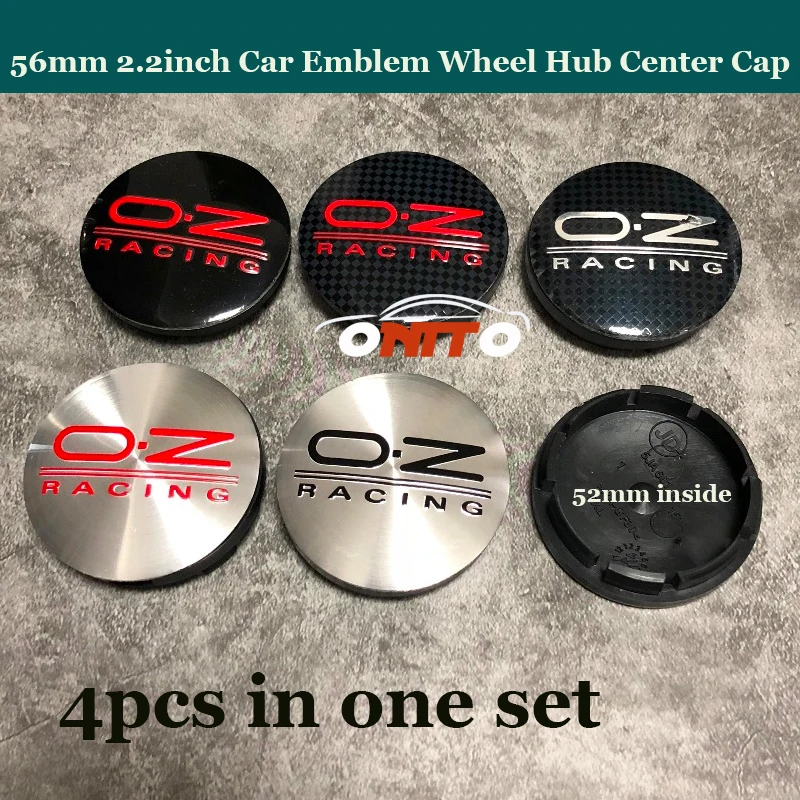 

4pcs /lot 56MM Car Emblem For OZ racing O.Z Logo Badge Covers For Mazda VW Skoda Bmw Nissan Jeep Seat Car Wheel Center Caps