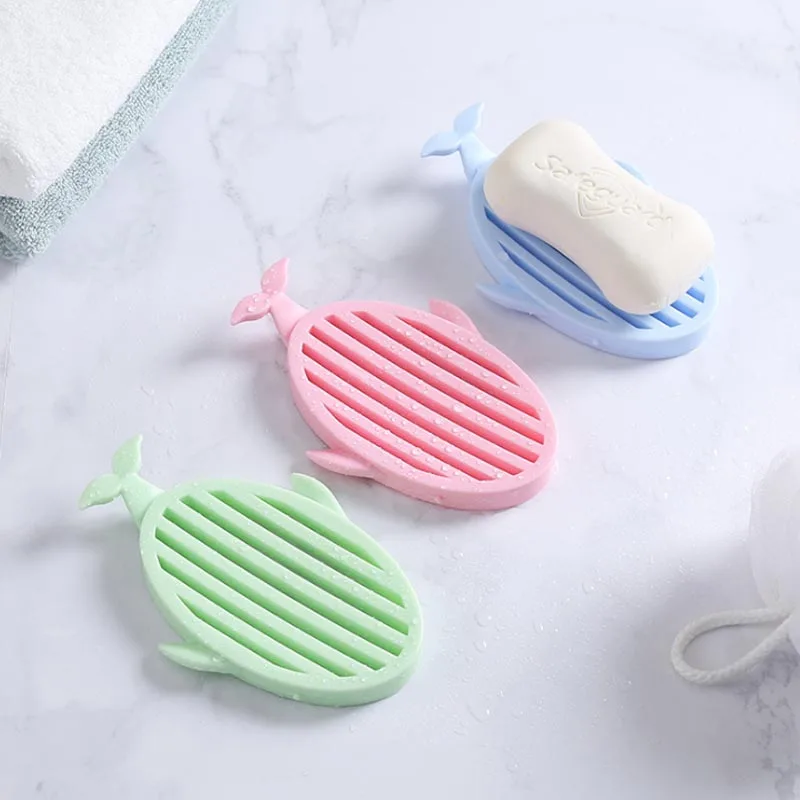 

Hot High Quality Practical Cartoon Whale Hollow Out Draining Soap Box Sponger Rack Toilet Soap Dish Holder Bathroom Accessories8