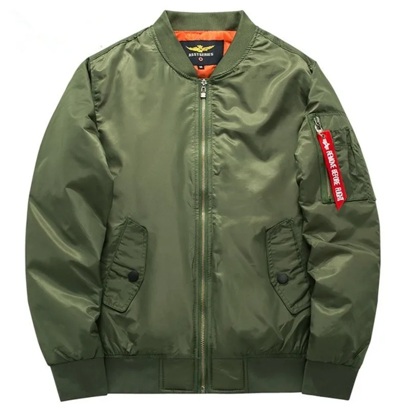 

Bomber Jacket Spring autumn men thin Flight Pilot Air Force coat Couple Solid color zip Baseball jacket Brand Military outerwear