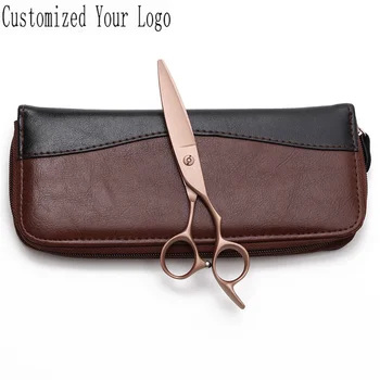 

6" 17cm JP 440C Rose Gold Engraving Logo Micro Sawtooth Barber Scissors Regular Cutting Shears Professional Hair Scissors C9123