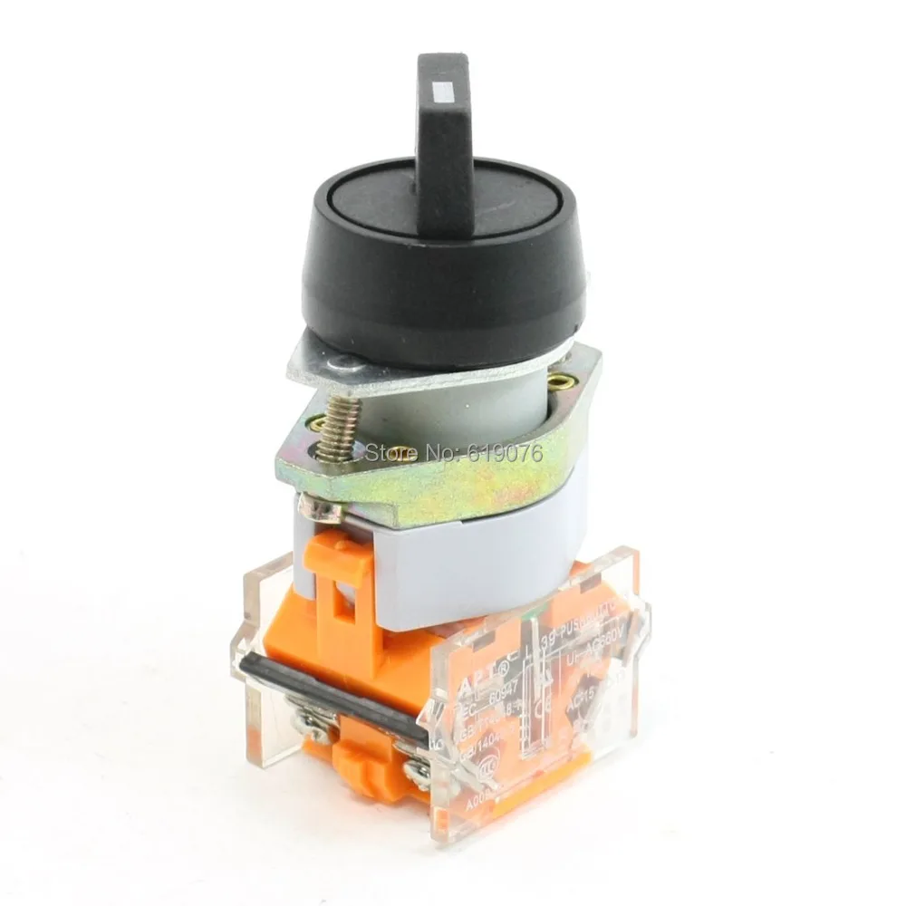 

22mm Mounting Hole 1NO 1NC DPST 2 Position Latching Rotary Selector Switch  LA39-11X2
