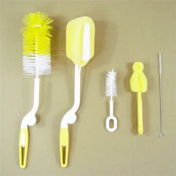 

5pcs/set brand sponge plastic glass milk water newborn baby bottle brush feeding nipple straw mother kids products accessories